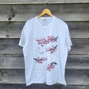 Cherry blossom tree "DEATH" white t-shirt Japan Korea Bonsai cotton - XL